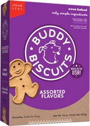 Buddy Biscuits Assorted Flavors with Roasted Chicken, Grilled Beef, Sharp Cheddar Dog Treats, 16-oz box