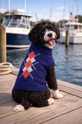 Parisian Pet Argyle Navy Red Knitwear Dog Sweater, X-Large slide 2 of 4