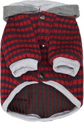 Parisian Pet Striped Knit Gray Red Pullover Dog Hoodie, Large slide 2 of 4
