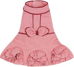 Parisian Pet Houndstooth Ruffles Chic Outfit Dog Dress, Medium