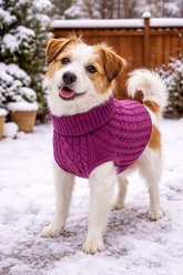 Parisian Pet Cable Knit Raspberry Knitwear Dog Sweater, Small slide 2 of 4