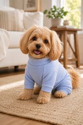 Parisian Pet Ribbed Blue Cozy Sleepwear Dog Pajamas, Small slide 2 of 4