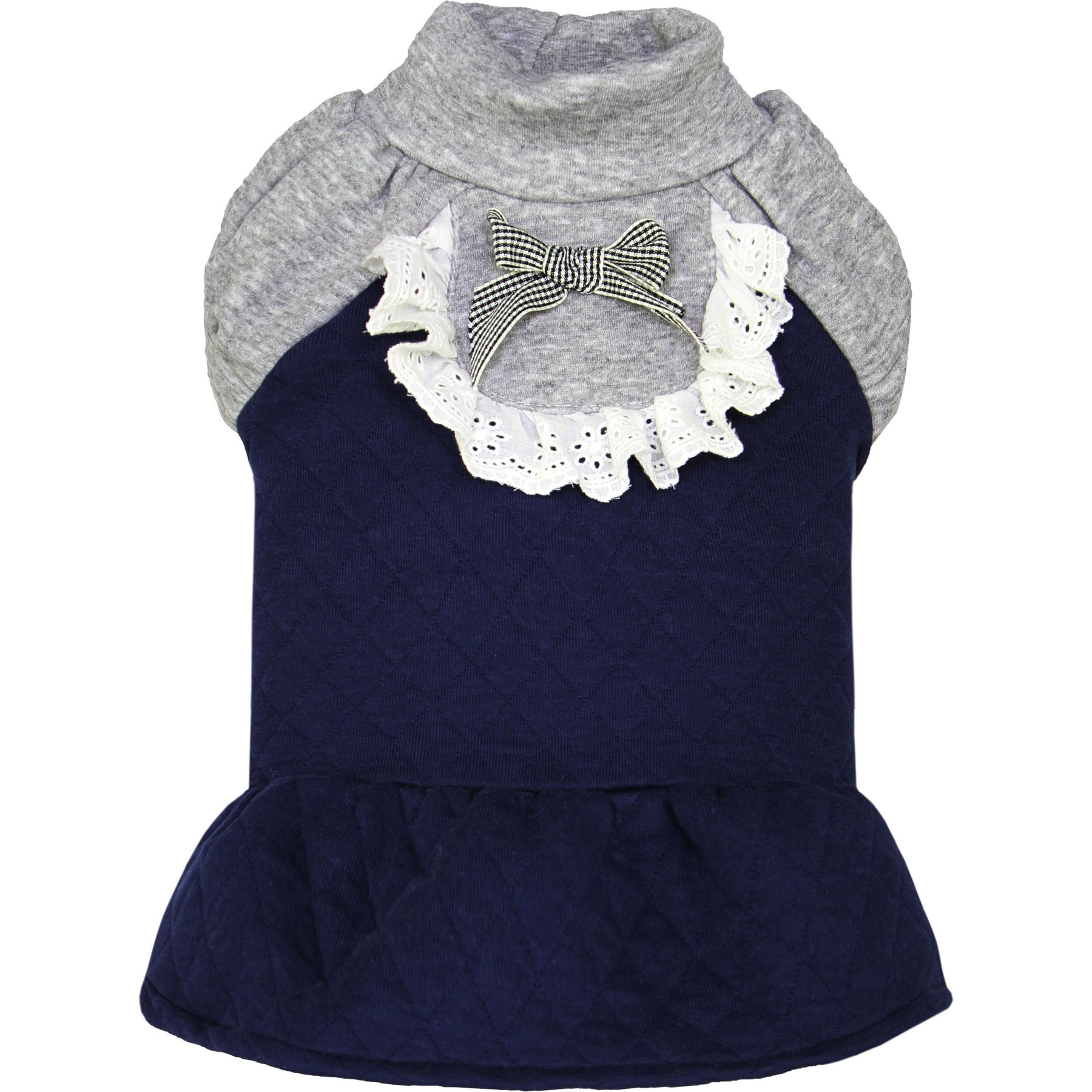 Parisian Pet Quilted Winter Blue Cold Outfit Dog Dress, Small