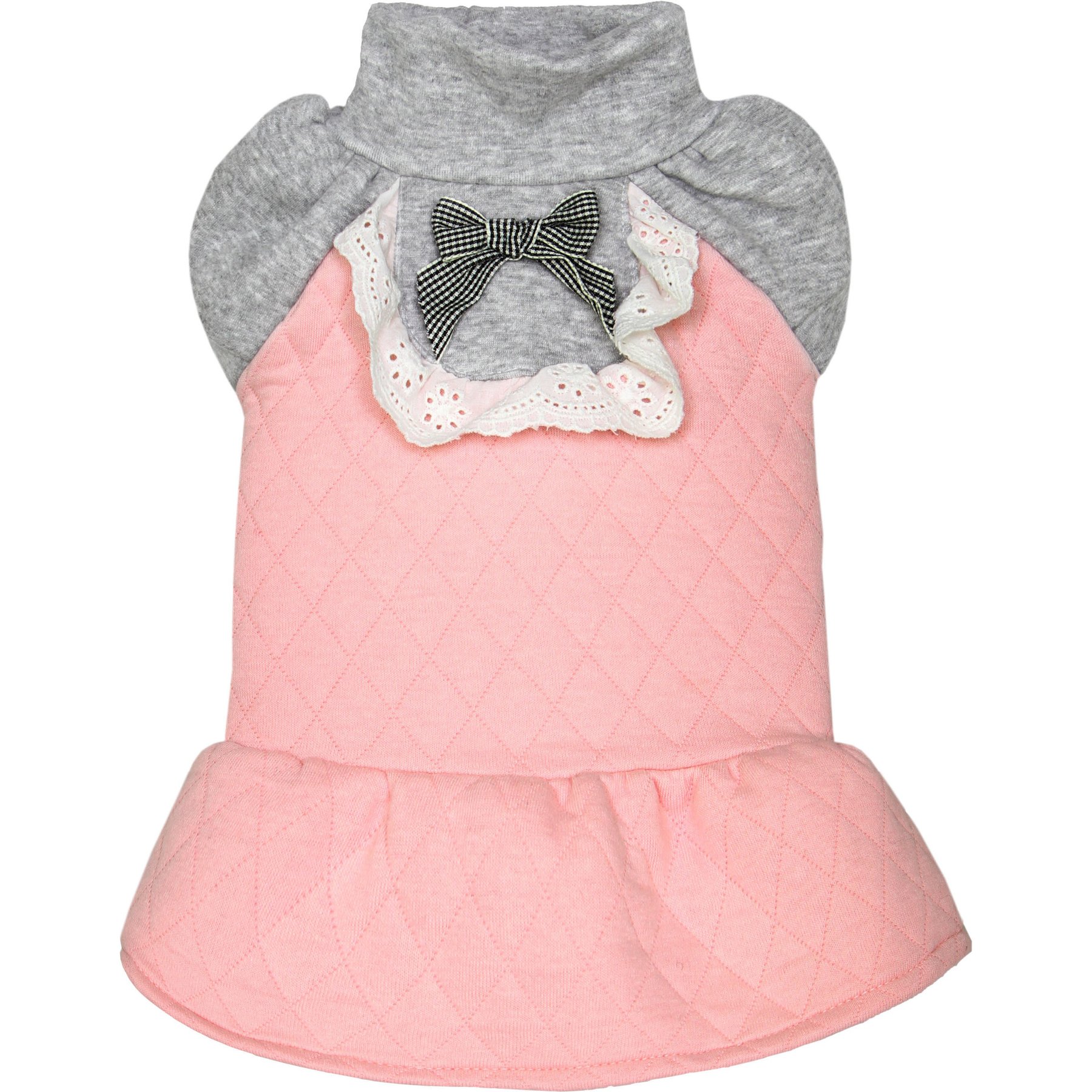 Parisian Pet Quilted Winter Pink Cold-Weather Outfit Dog Dress, Small