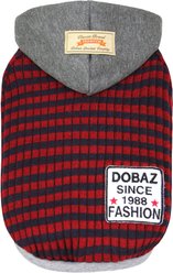 Parisian Pet Striped Knit Gray Red Pullover Dog Hoodie, Medium