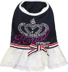 Parisian Pet Royal Crown Navy Regal Outfit Dog Dress, X-Large
