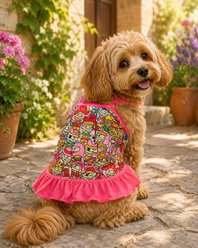 Parisian Pet Artsy Creative Pattern Outfit Dog Dress, X-Small slide 2 of 4