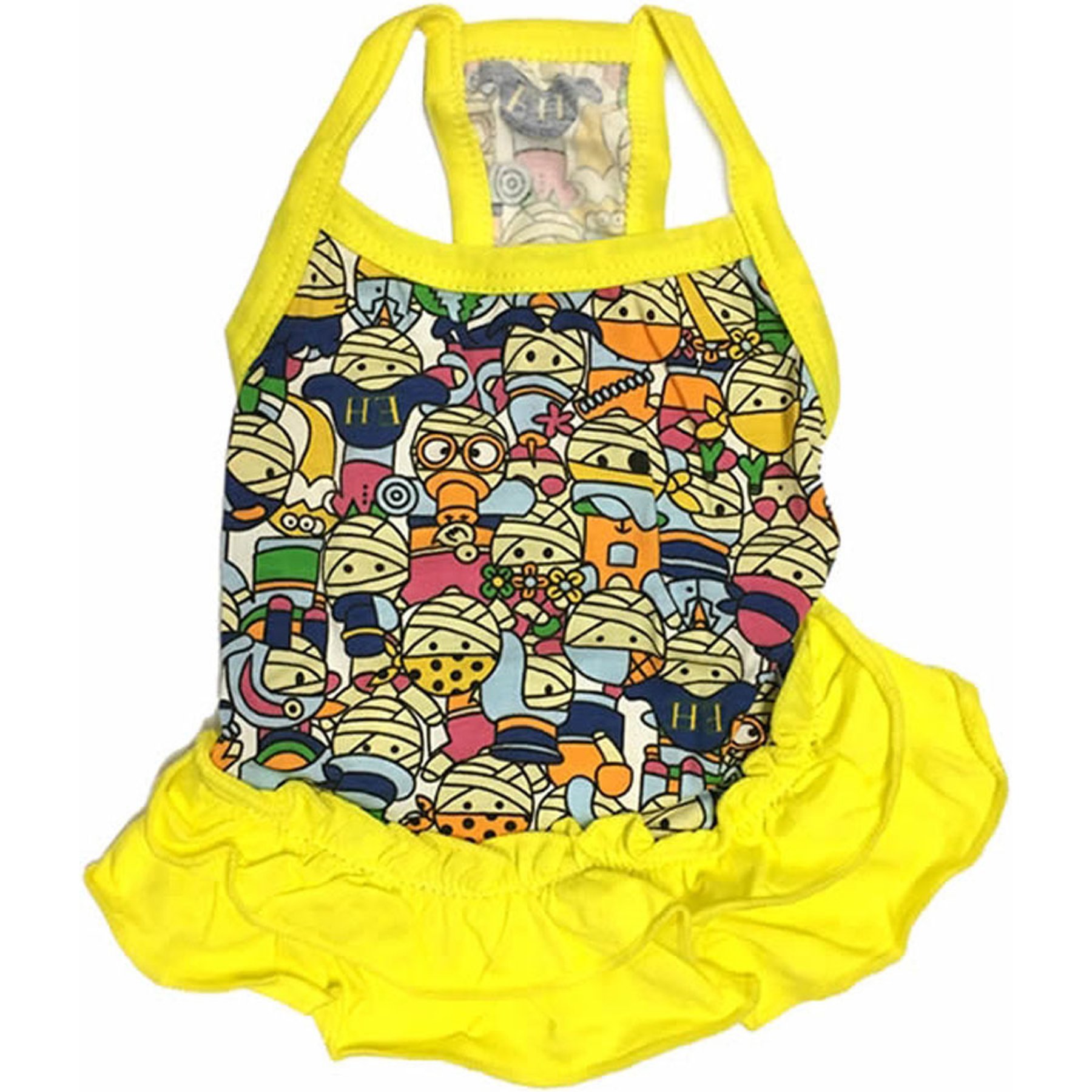 Parisian Pet Artsy Yellow Creative Outfit Dog Dress, Large