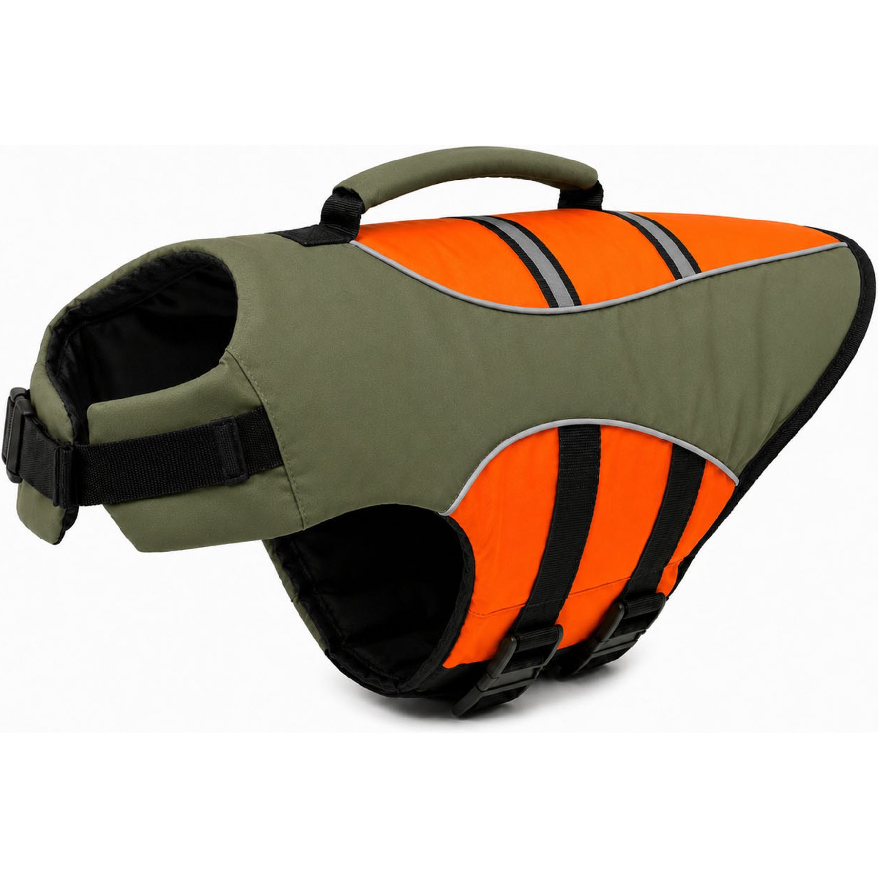 Parisian Pet Water Safety Vest Dog Life Jacket, Olive Green, XXX-Large