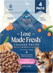 Blue Buffalo Love Made Fresh Fully Cooked Natural Chicken Meatball Small Breed Dog Food, 1-lb pouch, bundle of 8