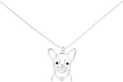 Amanda Blu Wire Chihuahua Necklace, Silver, 18 to 21-in
