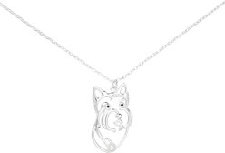 Amanda Blu Wire Yorkie Necklace, Silver, 18 to 21-in
