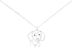 Amanda Blu Wire Dachshund Necklace, Silver, 18 to 21-in