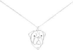 Amanda Blu Wire Bulldog Necklace, Silver, 18 to 21-in
