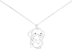 Amanda Blu Wire Labrador Retriever Necklace, Silver, 18 to 21-in