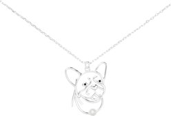 Amanda Blu Wire French Bulldog Necklace, Silver, 18 to 21-in