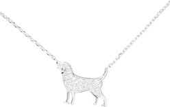 Amanda Blu CZ Labrador Retriever Necklace, Silver, 18 to 21-in