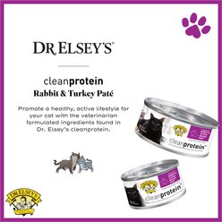Dr. Elsey's cleanprotein Rabbit & Turkey Recipe Wet Cat Food, 2.75-oz can, case of 24 slide 2 of 7