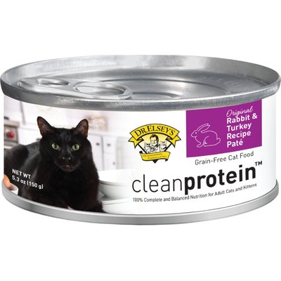 Dr. Elsey's Dr. Elsey's cleanprotein Rabbit & Turkey Recipe Wet Cat Food, 5.3-oz can, case of 24