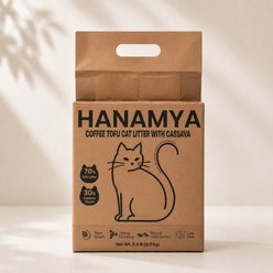 HANAMYA Natural Odor Control Clumping & Low Dust Tofu & Cassava with Recycled Coffee Grounds Cat Litter, 5.5-lb, 1 count