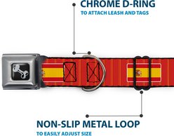 Buckle-Down Global Soccer Cup Series Spain Spirit Flag Metal Seatbelt Buckle Dog Collar, Medium: 11 to 16.5-in neck, 1-in wide slide 2 of 8