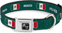 Buckle-Down Global Soccer Cup Series Mexico Spirit Flag Metal Seatbelt Buckle Dog Collar, Large: 15 to 24-in neck, 1-in wide