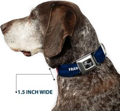 Buckle-Down Global Soccer Cup Series France Spirit Flag Metal Seatbelt Buckle Dog Collar, Wide Medium: 16 to 23-in neck, 1.5-in wide slide 2 of 8