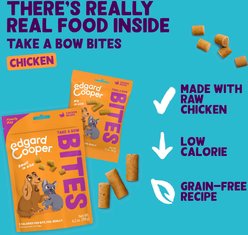 Edgard & Cooper Take A Bow Bites Low-Calorie Training Grain-Free Chicken Recipe Soft & Chewy Dog Treats, 1.7-oz bag, Small slide 2 of 9