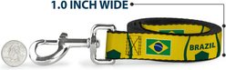 Buckle-Down Global Soccer Cup Series Brazil Spirit Flag Dog Leash, 6-ft long, 1-in wide slide 2 of 3