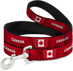 Buckle-Down Global Soccer Cup Series Canada Spirit Flag Dog Leash, 4-ft long, 1-in wide