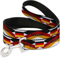 Buckle-Down Global Soccer Cup Series Germany Spirit Flag Dog Leash, 4-ft long, 1-in wide