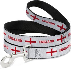 Buckle-Down Global Soccer Cup Series England Spirit Flag Dog Leash, 4-ft long, 1-in wide slide 1 of 3