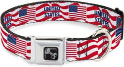 Buckle-Down Global Soccer Cup Series United States Spirit Flag Metal Seatbelt Buckle Dog Collar, Wide Large: 20 to 31-in neck, 1.5-in wide