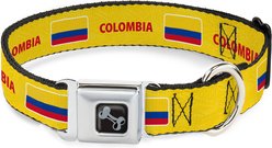 Buckle-Down Global Soccer Cup Series Colombia Spirit Flag Metal Seatbelt Buckle Dog Collar, Large: 15 to 24-in neck, 1-in wide slide 1 of 8