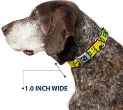 Buckle-Down Global Soccer Cup Series Brazil Spirit Flag Metal Seatbelt Buckle Dog Collar, Small: 9.5 to 13-in neck, 1-in wide slide 2 of 8