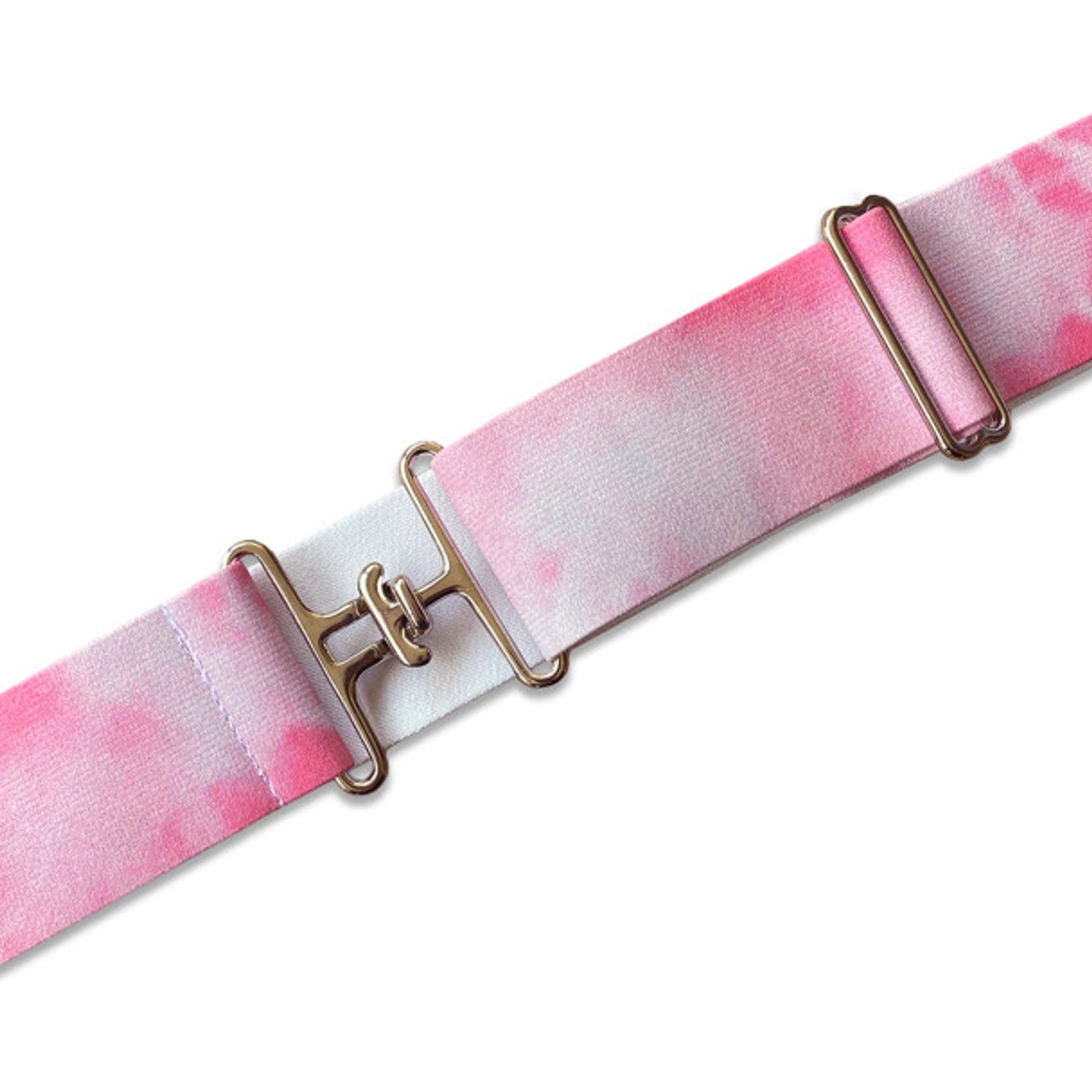 Ace Equestrian Elastic Horse Riding Belt, Pink Tye Dye/Silver, 2-in