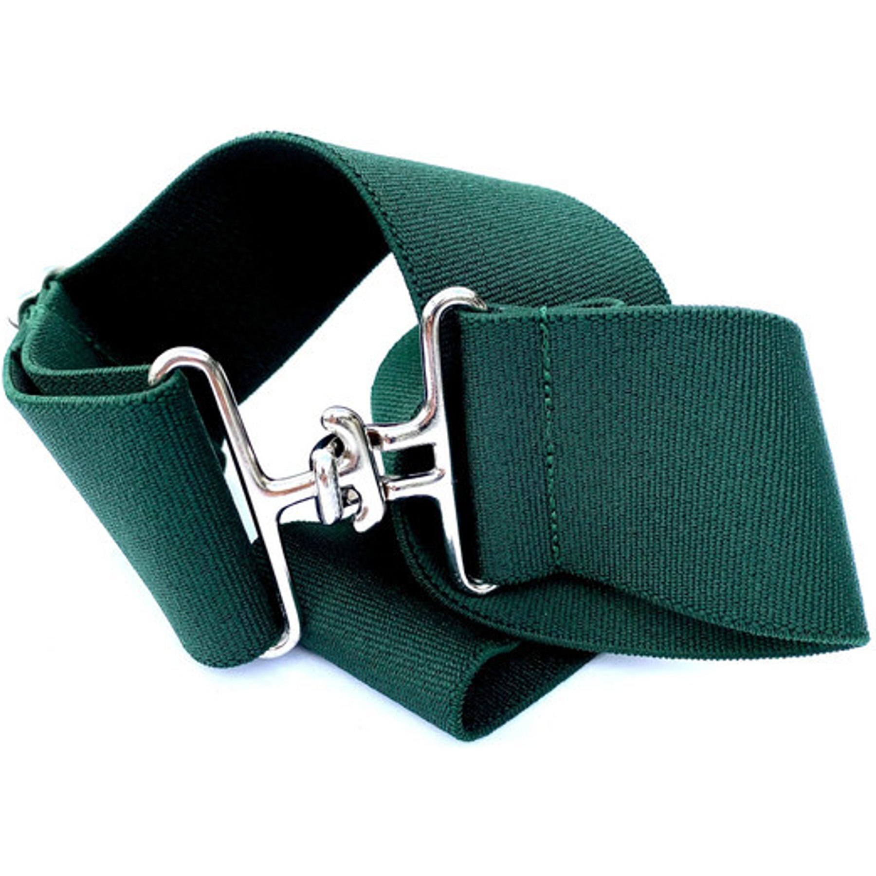 Ace Equestrian Elastic Horse Riding Belt, Forest/Silver, 2-in
