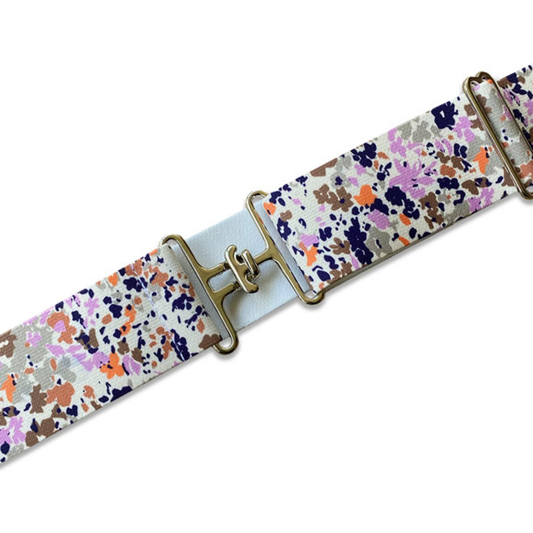 Ace Equestrian Elastic Horse Riding Belt, Floral/Silver, 2-in