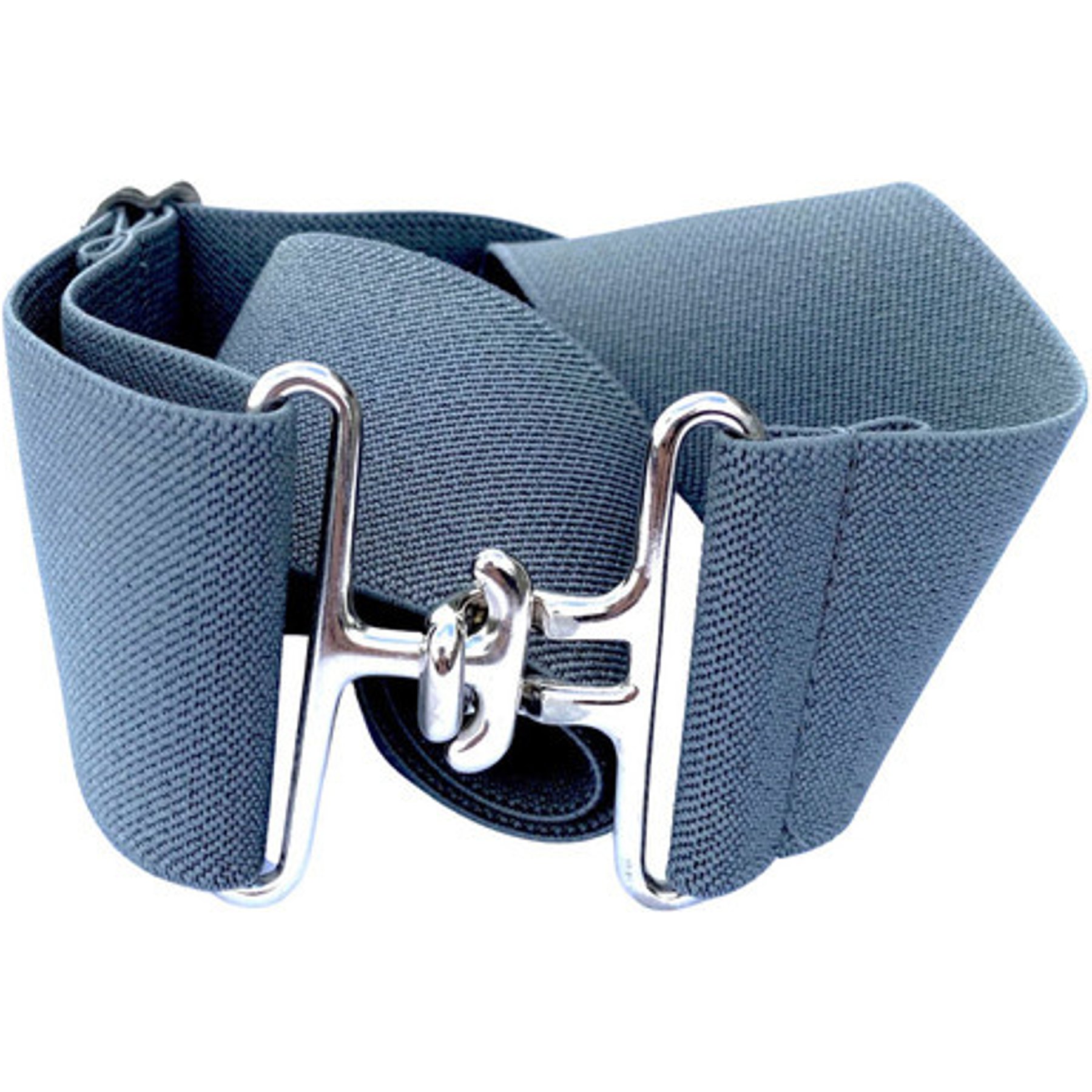 Ace Equestrian Elastic Horse Riding Belt, Slate/Silver, 2-in