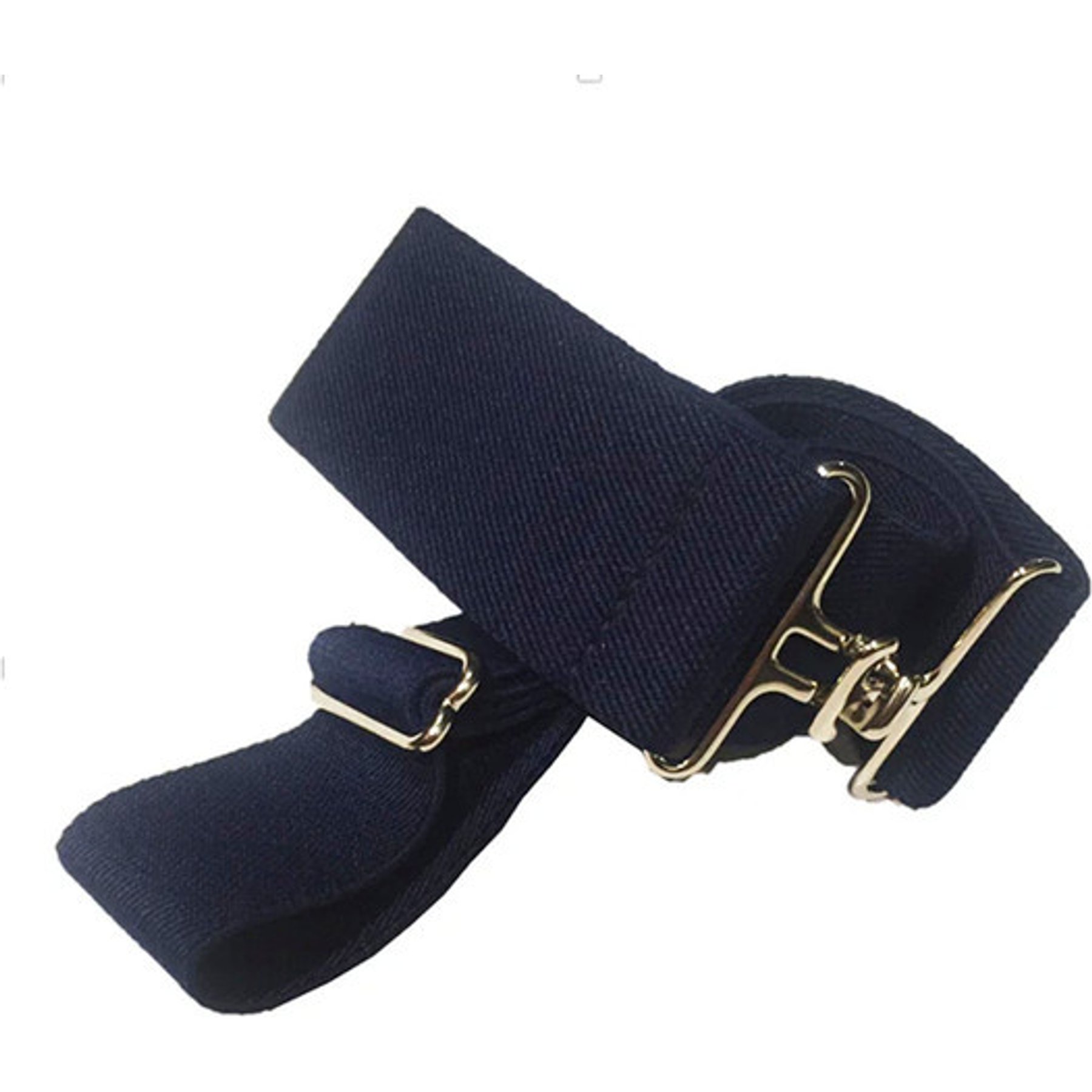 Ace Equestrian Elastic Horse Riding Belt, Navy/Silver, 2-in
