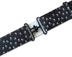 Ace Equestrian Elastic Horse Riding Belt, Black/Black Skulls, 2-in