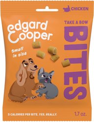 Edgard & Cooper Take A Bow Bites Low-Calorie Training Grain-Free Chicken Recipe Soft & Chewy Dog Treats, 1.7-oz bag, Small