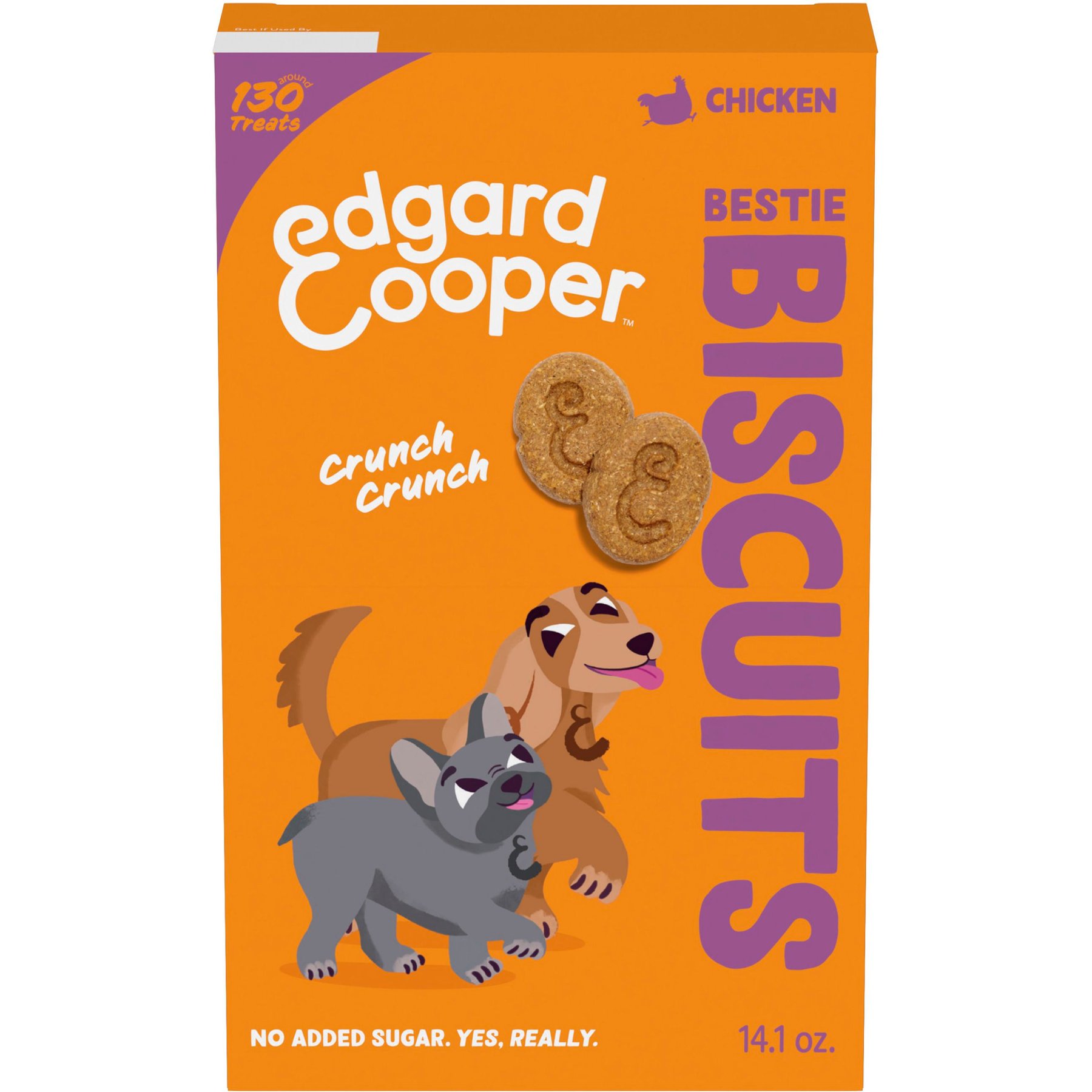 Edgard & Cooper Bestie Biscuit Chicken Crunchy Dog Treats, 14.1-oz box