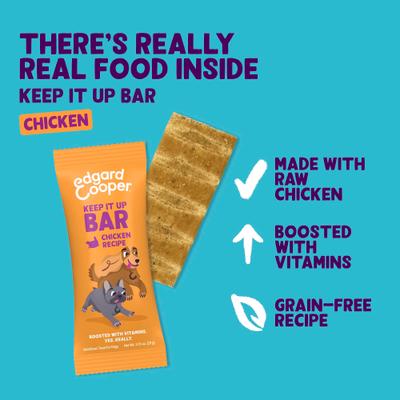 Show full view: Edgard & Cooper Keep It Up Bar Nutritious Boosted Vitamins Grain-Free Chicken Crunchy Dog Treats, 1.05-oz slide 4 of 9