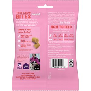 Edgard & Cooper Take A Bow Bites Low-Calorie Training Grain-Free Chicken & Duck Recipe Soft & Chewy Dog Treats, Small, 1.7-oz bag
