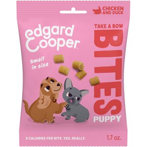 Edgard & Cooper Take A Bow Bites Low-Calorie Training Grain-Free Chicken & Duck Recipe Soft & Chewy Dog Treats, Small, 1.7-oz bag
