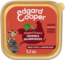 Edgard & Cooper Senior Grain-Free Saucy Pate Magnificent Chicken & Salmon Recipe Wet Dog Food, 5.2-oz cup, case of 11
