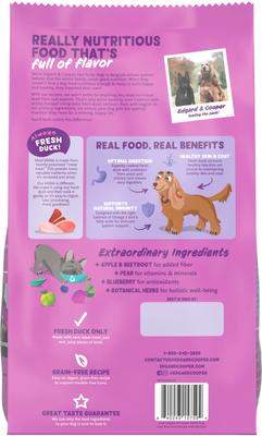Show full view: Edgard & Cooper Adult Grain-Free Delicious Free-Run Duck Recipe & Venison Dry Dog Food, 4.5-lb bag slide 3 of 10