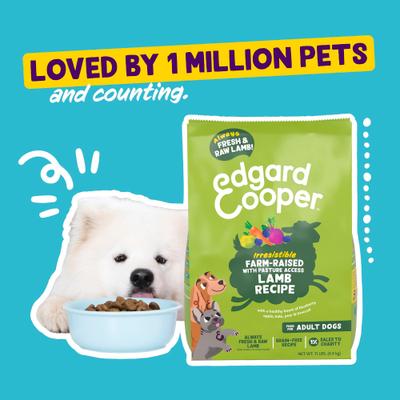 Show full view: Edgard & Cooper Adult Grain-Free Irresistible Farm-Raised Lamb Recipe Dry Dog Food, 22-lb bag slide 10 of 10