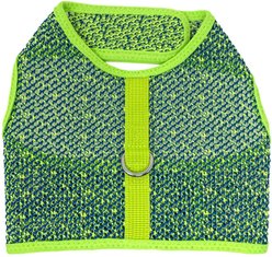 Doggie Design Active Mesh Dog Harness with Leash, Neon Green & Blue, X-Small: 10 to 12-in neck